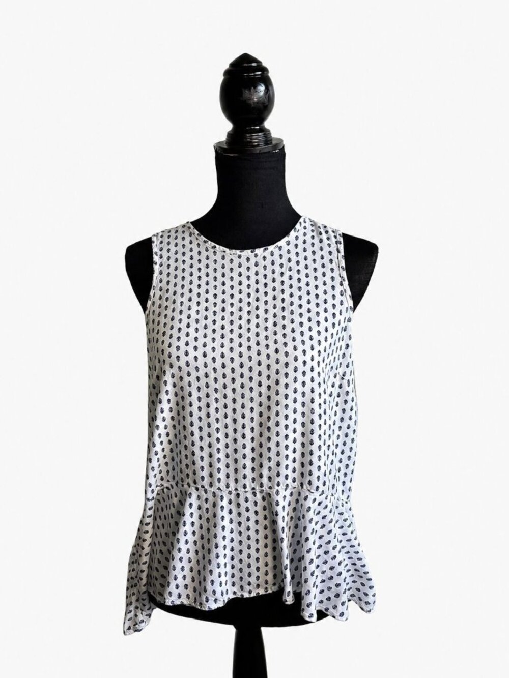 Libby Edelman Printed Peplum Tank Top | Size M